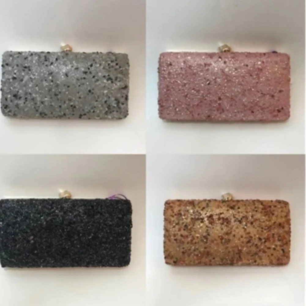 BellaKiara new beaded silver evening crossbody clutch silver